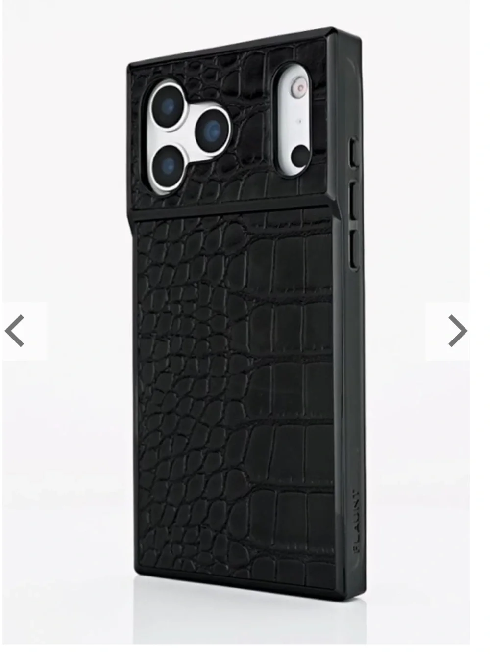 🆕 Flaunt SQUARE iPhone 17 Pro Max Black Crocodile Faux Leather Case!